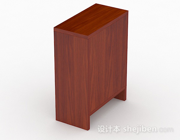 设计本棕色木质存储柜3d模型下载