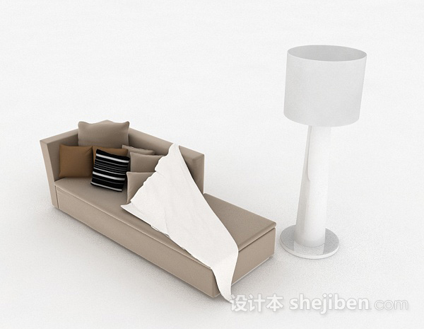 免费现代风格灰色单人沙发3d模型下载