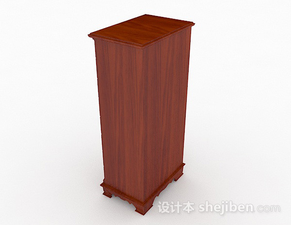设计本家居木质棕色存储柜3d模型下载