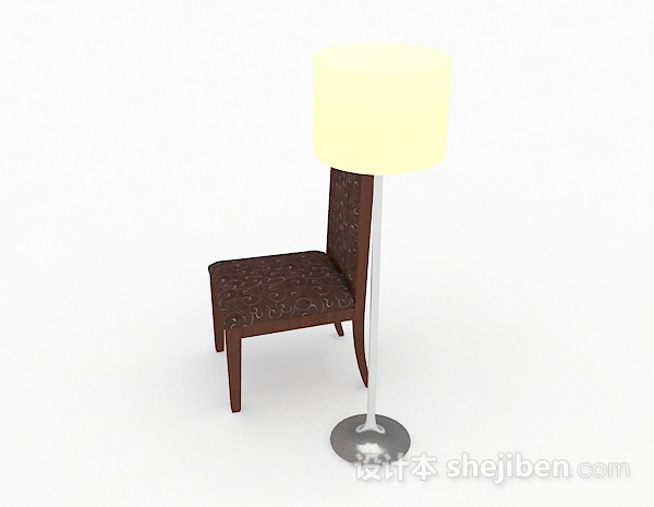 免费棕色木质家居椅子3d模型下载