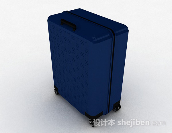 现代风格蓝色行李箱3d模型下载