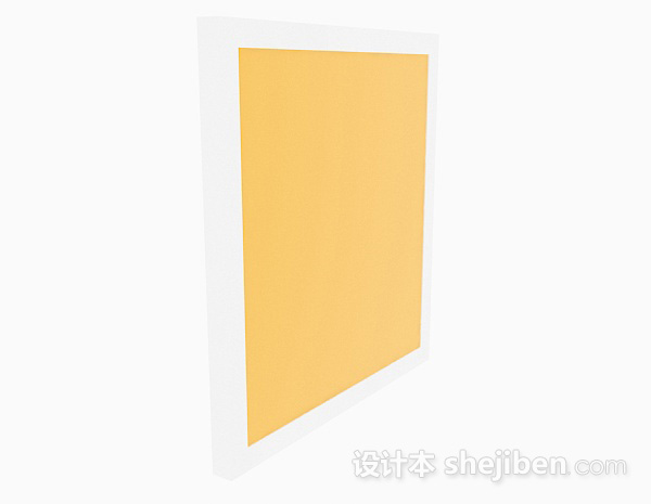 设计本黄色床头软包3d模型下载