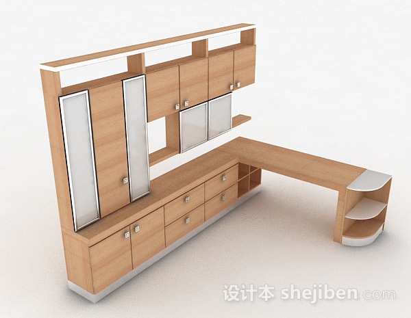 家居木质墙柜3d模型下载