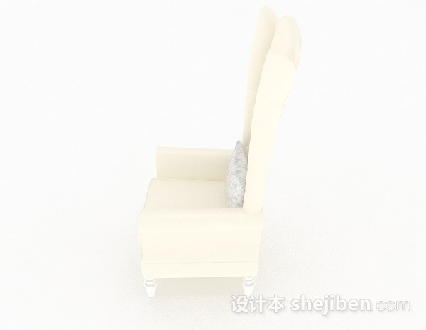 设计本欧式米黄色单人沙发3d模型下载