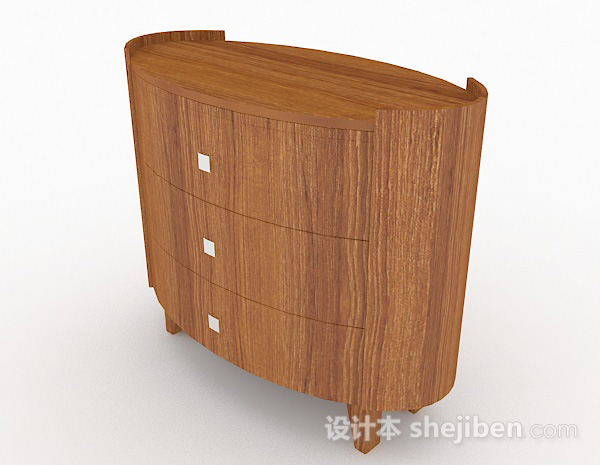 现代风格简约木质床头柜3d模型下载
