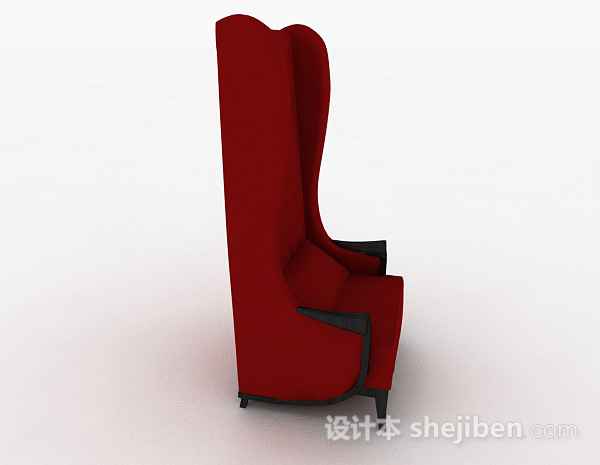 设计本红色单人沙发3d模型下载