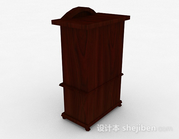 设计本棕色木质双层柜3d模型下载
