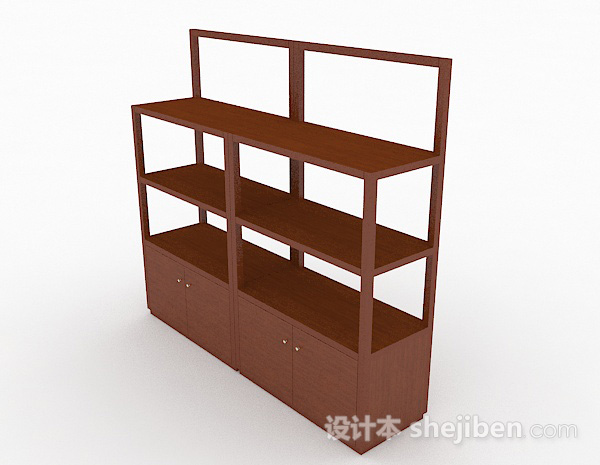 中式风格中式简约棕色展示柜3d模型下载