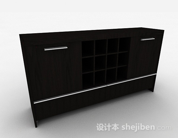 简约木质柜子3d模型下载