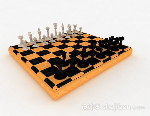 欧式风格西洋棋3d模型下载
