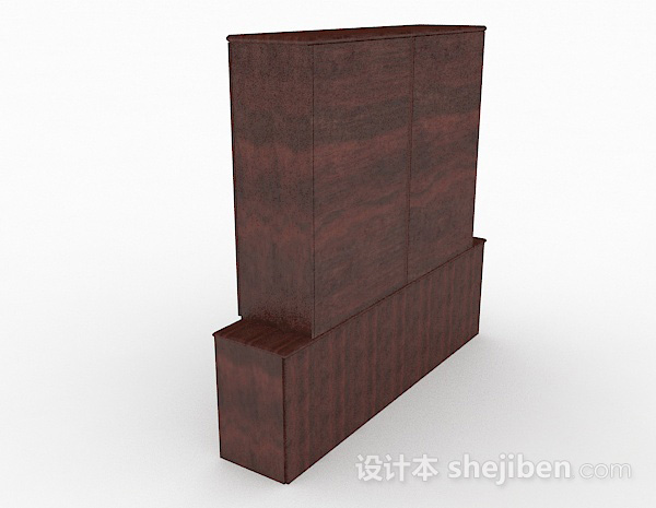 免费现代简约木质书柜3d模型下载