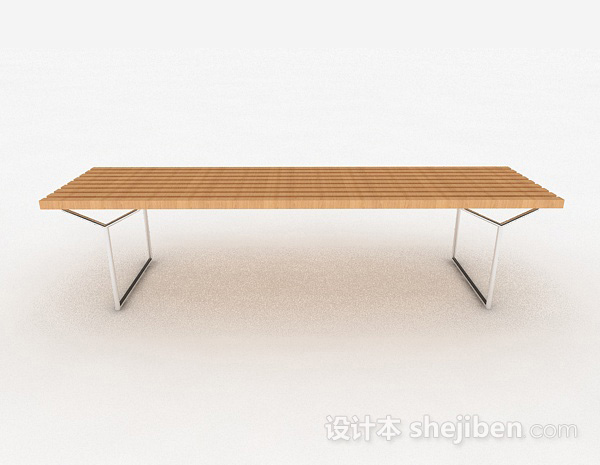 现代风格现代风浅木色多人凳子3d模型下载