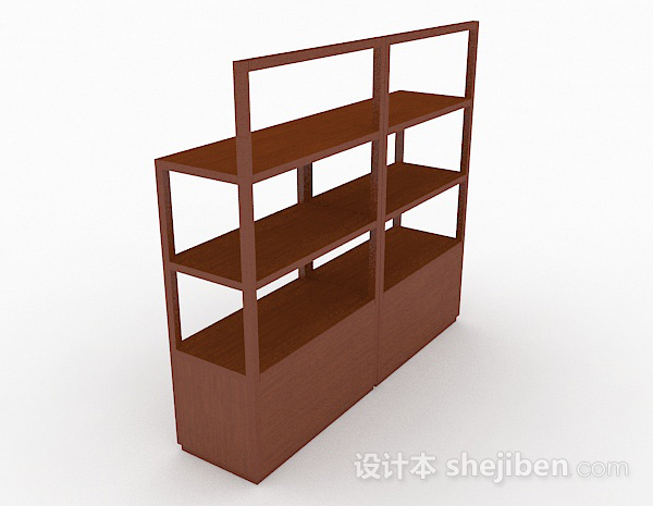 设计本中式简约棕色展示柜3d模型下载