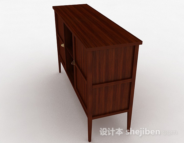 免费棕色木质家居柜子3d模型下载