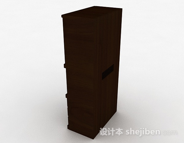 设计本棕色双门展示柜3d模型下载