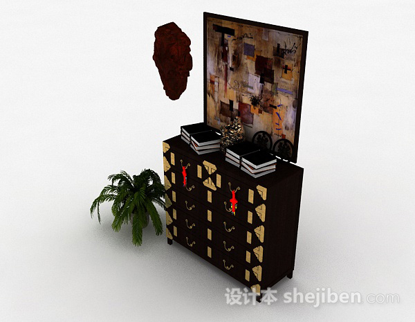 中式风格中式家居柜子3d模型下载