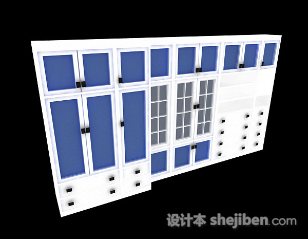 家居墙柜组合3d模型下载