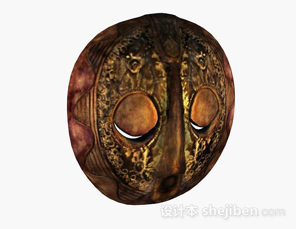 金属雕刻面具3d模型下载
