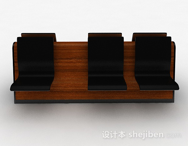 现代风格黑色简约公共椅子3d模型下载