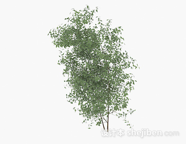 低矮绿色树枝3d模型下载