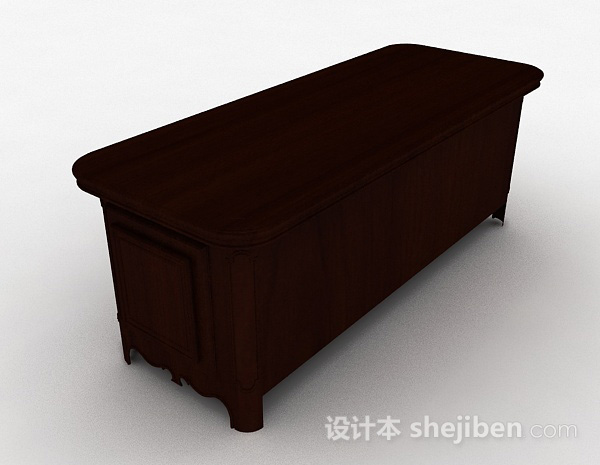 设计本棕色欧式风格木质储物柜3d模型下载