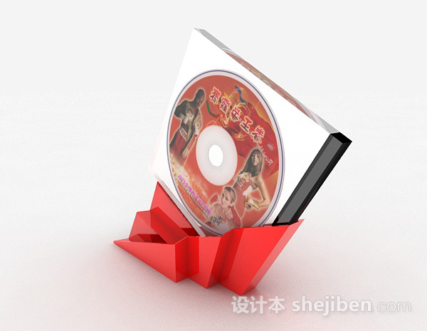 现代风格红色DVD光盘3d模型下载