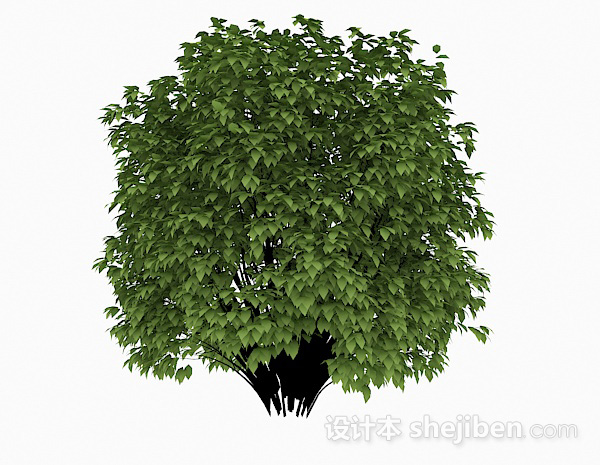 免费椭圆形嫩绿色公园灌木丛3d模型下载