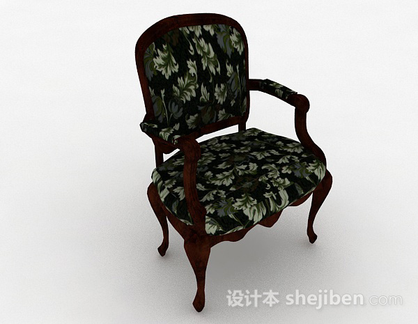 新中式花纹家居椅子3d模型下载