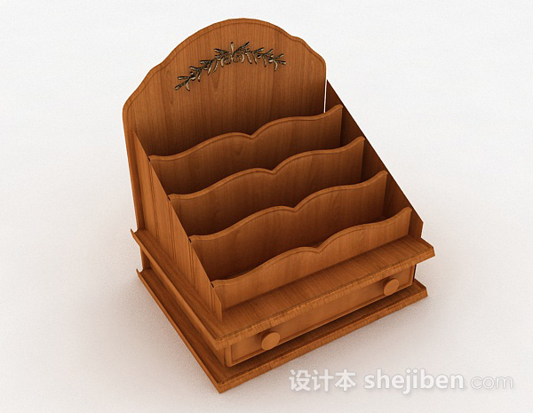 木质桌上收纳盒3d模型下载