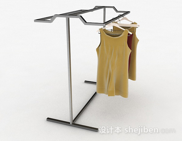 免费现代风格不锈钢晾衣架3d模型下载