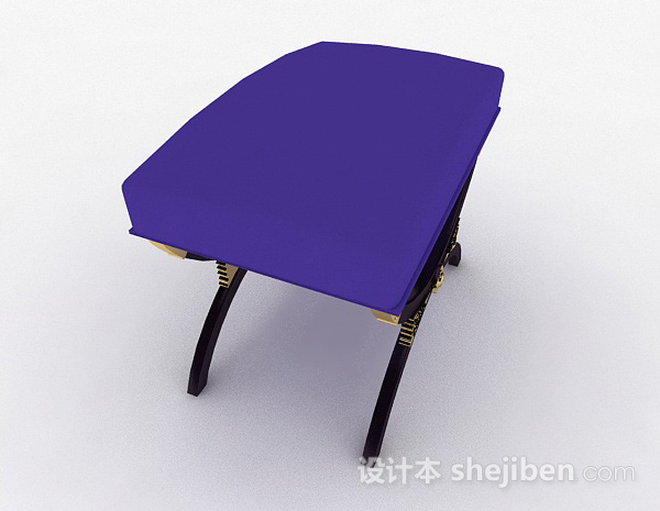 免费紫色凳子3d模型下载