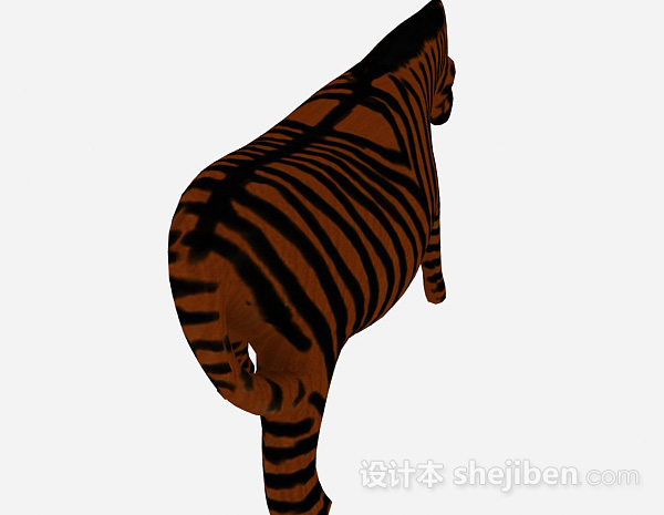 设计本棕色斑马雕刻品摆件3d模型下载