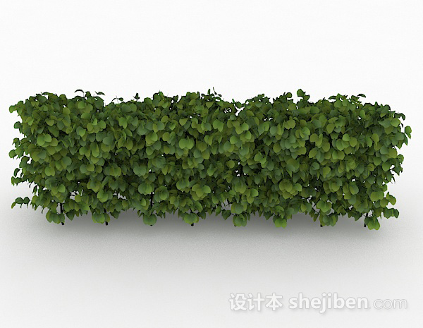 设计本心形树叶灌木林3d模型下载