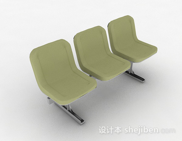 绿色公共休闲椅3d模型下载