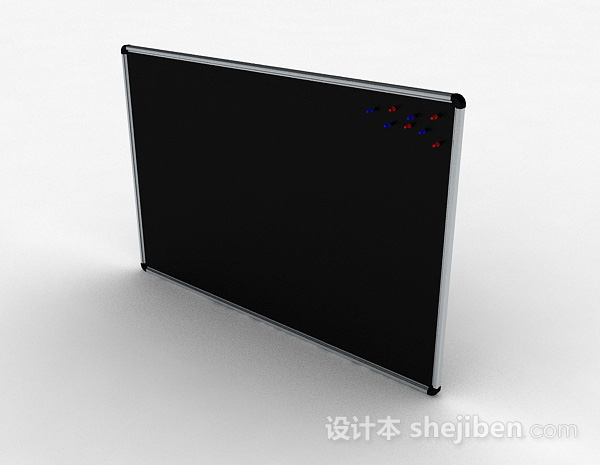 现代风格黑色方形黑板3d模型下载