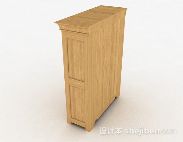 设计本黄色木质衣柜3d模型下载