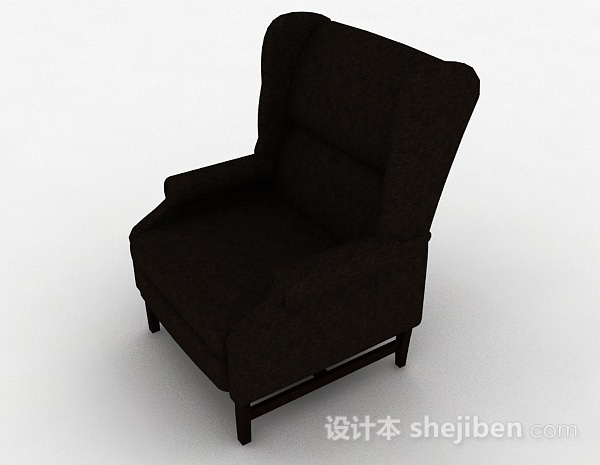 现代风格棕色布艺休闲椅3d模型下载