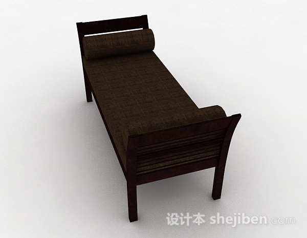 设计本棕色沙发躺椅3d模型下载