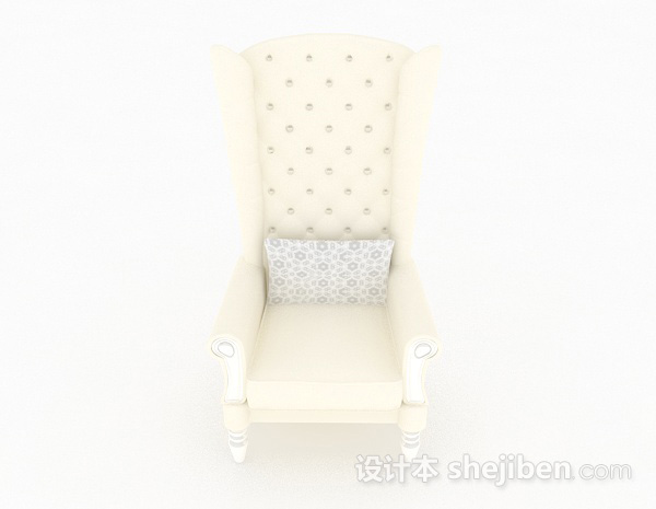 欧式风格欧式米黄色单人沙发3d模型下载