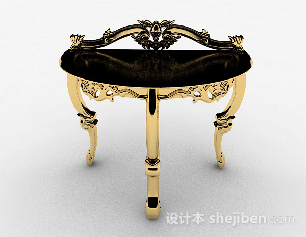 现代风格黄色摆设装饰桌子3d模型下载