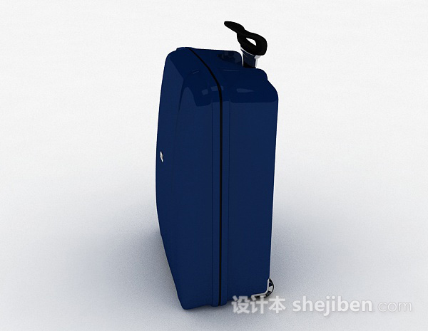 免费蓝色时尚行李箱3d模型下载