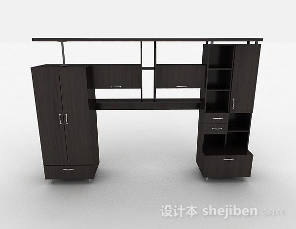 现代风格黑色家居衣柜组合3d模型下载