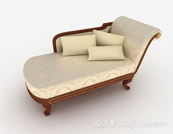 免费黄色沙发躺椅3d模型下载