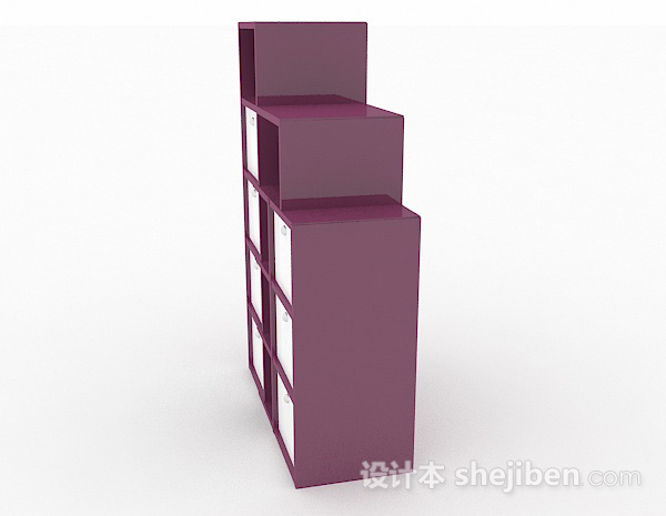 设计本紫色家居柜子3d模型下载