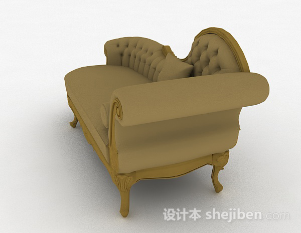 免费欧式棕色多人沙发3d模型下载