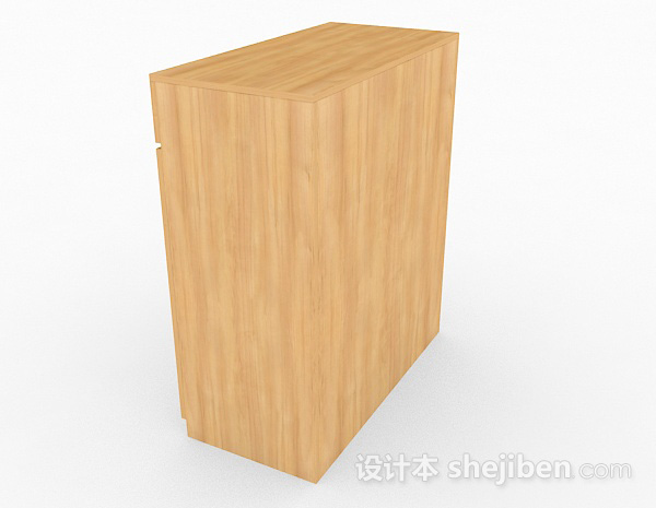设计本木质黄色存储柜3d模型下载