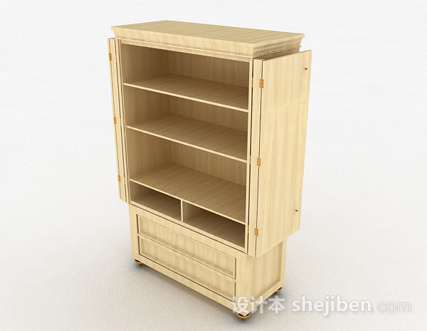 现代风格黄色木质存储柜3d模型下载