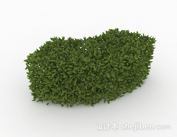 免费披针形树叶灌木扇形造型3d模型下载