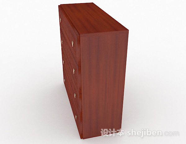 设计本棕色木质家居存储柜3d模型下载