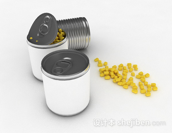 免费银色金属易拉罐容器3d模型下载